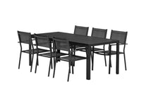 Spisestol Copacabana & Mirko 2-pakk + Spisebord rektangulært 205 x 90 – svart