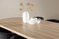 Spisestol Berit & Bootcut + Ovalt spisebord 230 x 115 – svart og natur
