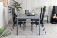 Spisegruppe Levels & Copacabana 160 x 100 + reklinerstol 2-pakk – svart