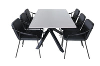 Spisestol Tvist & Piazza 2-pakk + Rektangulært spisebord 180 x 90 – svart