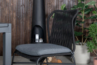 Spisegruppe Julian & Marbella 4-pakk + rektangulært spisebord 160 x 100 – svart