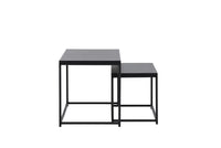 Sofabord Stål Bord 1: 100 cm Bord 2: 75 cm x Bord 1: 43 cm Bord 2: 33 – svart
