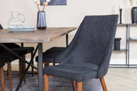 Spisestol Leone & Padang 2-pakk – svart + rektangulært spisebord 250 x 100 – natur