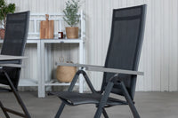 Posisjonsstol Albany & Levels 2-pakk + Rektangulært spisebord 229 × 100 – svart
