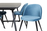 Spisegruppe Velvet & Inca 2-pakk 160 x 85 – blå og svart