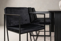 Spisestol 2-pakk + rektangulært spisebord 200 × 100 – svart