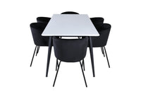 Spisegruppe Berit & Jimmy 195 x 90 – svart og hvit