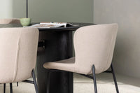 Spisestol Modesto & Isolde 2-pakk – beige + Spisebord ovalt 180 x 90 – svart