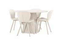Spisegruppe Rund ⌀120 + spisestol 2-pakk – beige