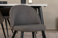 Spisegruppe Jimmy & Velvet 150 x 90 med 2-pakk spisestoler – hvit og grå
