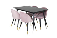 Spisegruppe 120 x 80 2-pakk – svart og støvrosa