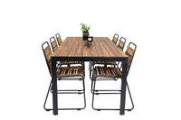 Spisegruppe Bois 205 x 90 + spisestoler 2-pakk – natur