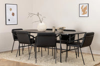 Spisestol Tvist & Uno 2-pakk + Spisebord rektangulært 200 x 90 – svart