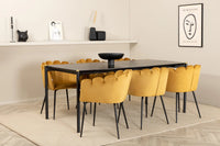 Spisestol Limhamn & Pelle + Spisebord 190 x 90 – gul og svart