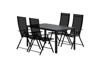Spisebord Giardini & Levanzo 150 x 85 + posisjonsstol 2-pakk – svart