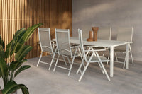 Spisestol 2-pakk + rektangulært spisebord 200 x 90 – beige