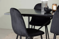 Spisestol Polar & Astrid 2-pakk + Rektangulært spisebord 200 x 90 – svart