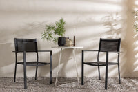 Spisestol Copacabana & Bacong 2-pakk + kafébord ⌀60 – svart og beige