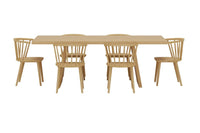 Spisestol Bobby & Logga 2-pakk + Rektangulært spisebord 210 x 100 – natur