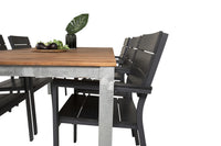 Spisestol Zenia 2-pakk – svart + Spisebord rektangulært 200 × 100 – natur