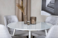 Spisegruppe Plaza & Velvet Deluxe Rund ⌀100 2-pakk – hvit og grå