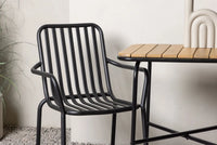 Kafébord Holmbeck & Peking 70 x 55 + spisestol 2-pakk – natur og svart