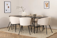 Spisegruppe Berit & Uno 200 x 90 – beige og svart