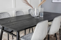 Spisegruppe Sleek & Polar 195 x 95 med 2-pakk spisestoler – svart og grå