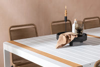 Spisegruppe Togo & Lindos 200 × 100 + spisestol 2-pakk – hvit og brun