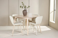 Spisegruppe Rund ⌀120 2-pakk – hvitkalket og beige