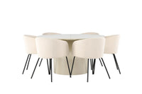 Spisegruppe Berit & Sandvik ⌀140 – beige