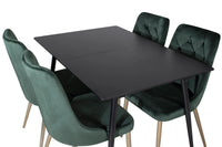 Spisegruppe Silar & Velvet Deluxe 120 x 80 2-pakk – svart og grønn