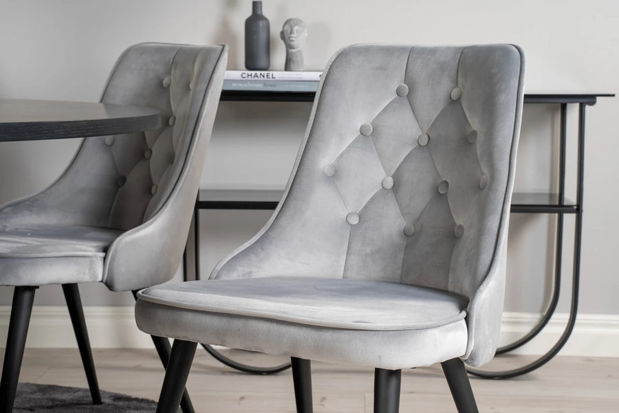 Spisestol Velvet Deluxe 2-pakk – lys grå