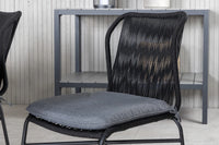 Spisestol Julian & Virya 4-pakk + Rektangulært spisebord 200 × 100 – svart