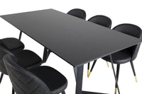 Spisegruppe Marina & Velvet 180 x 90 2-pakk – svart