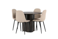 Spisegruppe Olivia & Polar Rund ⌀110 2-pakk – mocca og beige