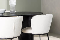 Spisegruppe Edina & Isolde 2-pakk + Ovalt 180 x 90 – hvit og svart