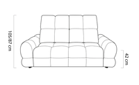 Måltegning Sofa Tollo 2-seter – høyde 105/87 cm, sittehøyde 42 cm