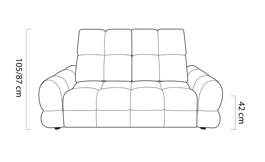 Sofa Tollo 2-seter med elektrisk seteforlengelse