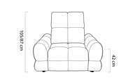 Måltegning Lenestol Tollo – høyde 105/87 cm, sittehøyde 42 cm