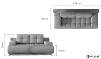 Oslo sovesofa 197x94cm.  med oppbevaring – moderne design og høy komfort