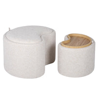 Puff Pino – krem og beige / med oppbevaring / 2 stk.