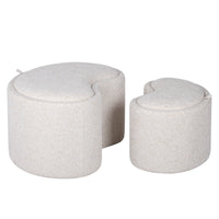 Puff Pino – krem og beige / med oppbevaring / 2 stk.