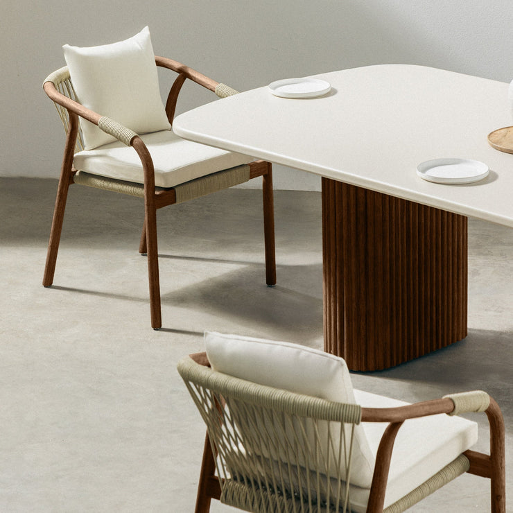 Rovigo Hagesett 220 cm – Spisegruppe i Akasietre med 6 Stoler og Superstone Bord