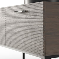 Servantskap La Purete – rillet valnøtt / svart / 120 cm
