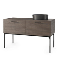Servantskap La Purete – rillet valnøtt / svart / 120 cm